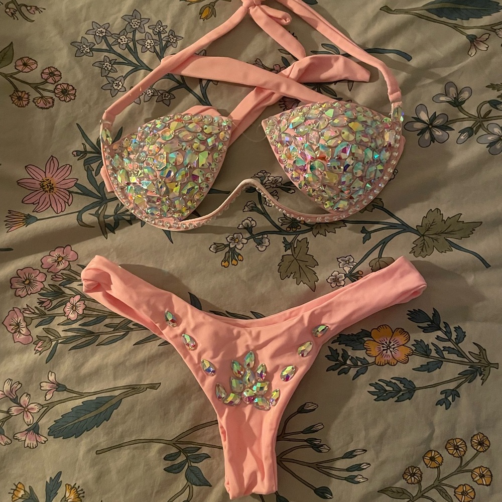 Pink Bikini with Iridescent Accents